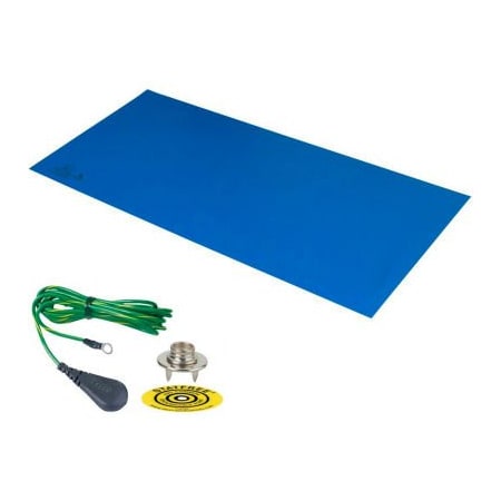 Desco Trustat B80 16310 Vinyl Mat With Ground 24D X 36W - Blue